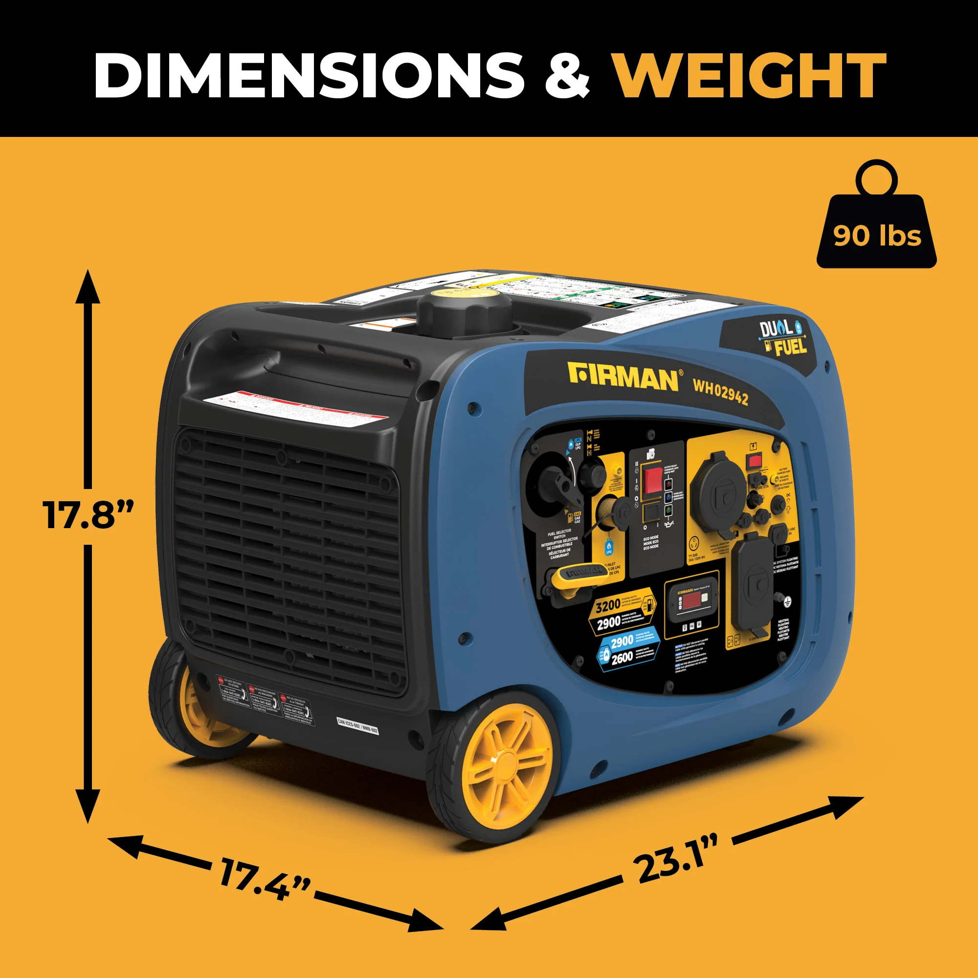 Dual Fuel Inverter Portable Generator 3200W Electric Start - Image 7