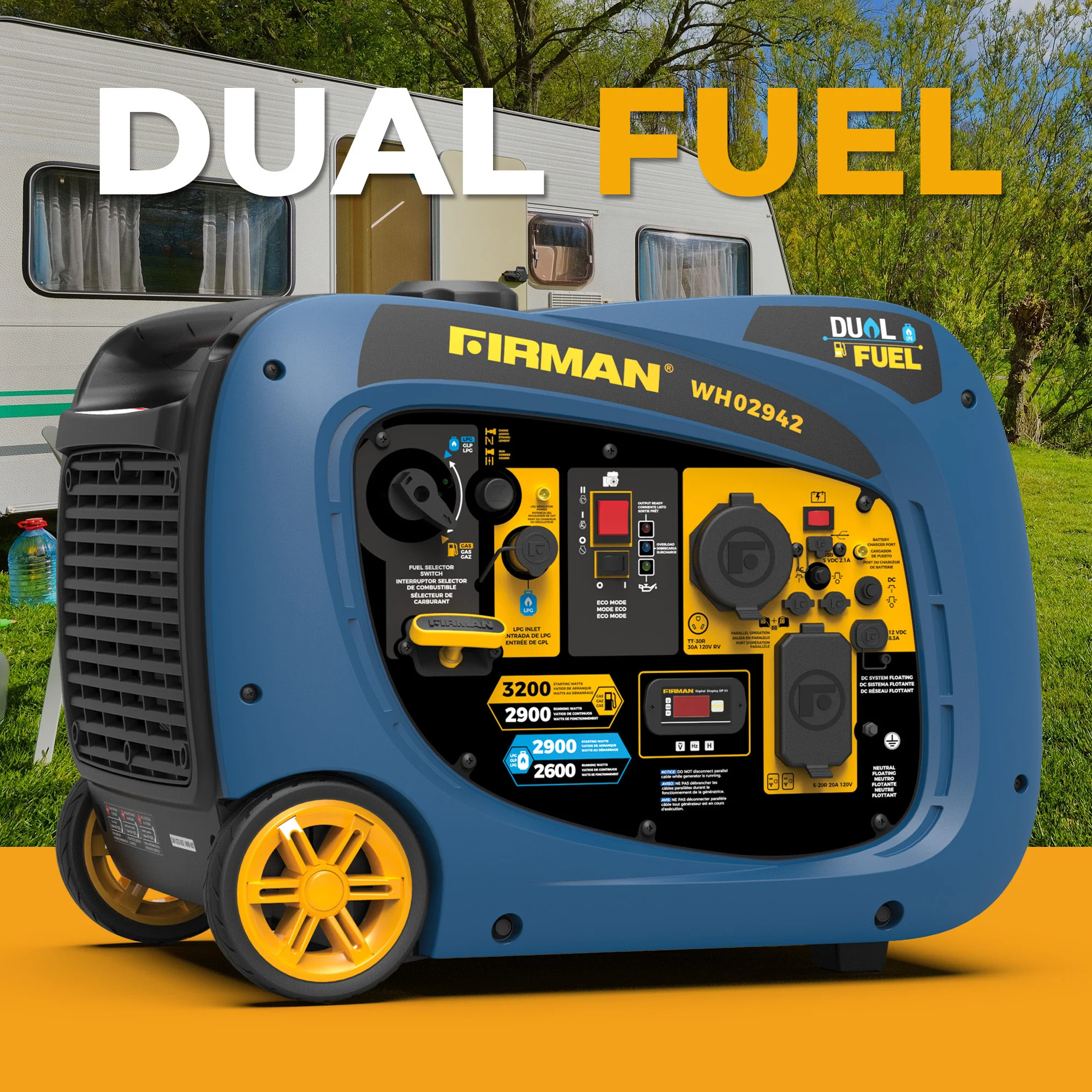 Dual Fuel Inverter Portable Generator 3200W Electric Start - Image 9