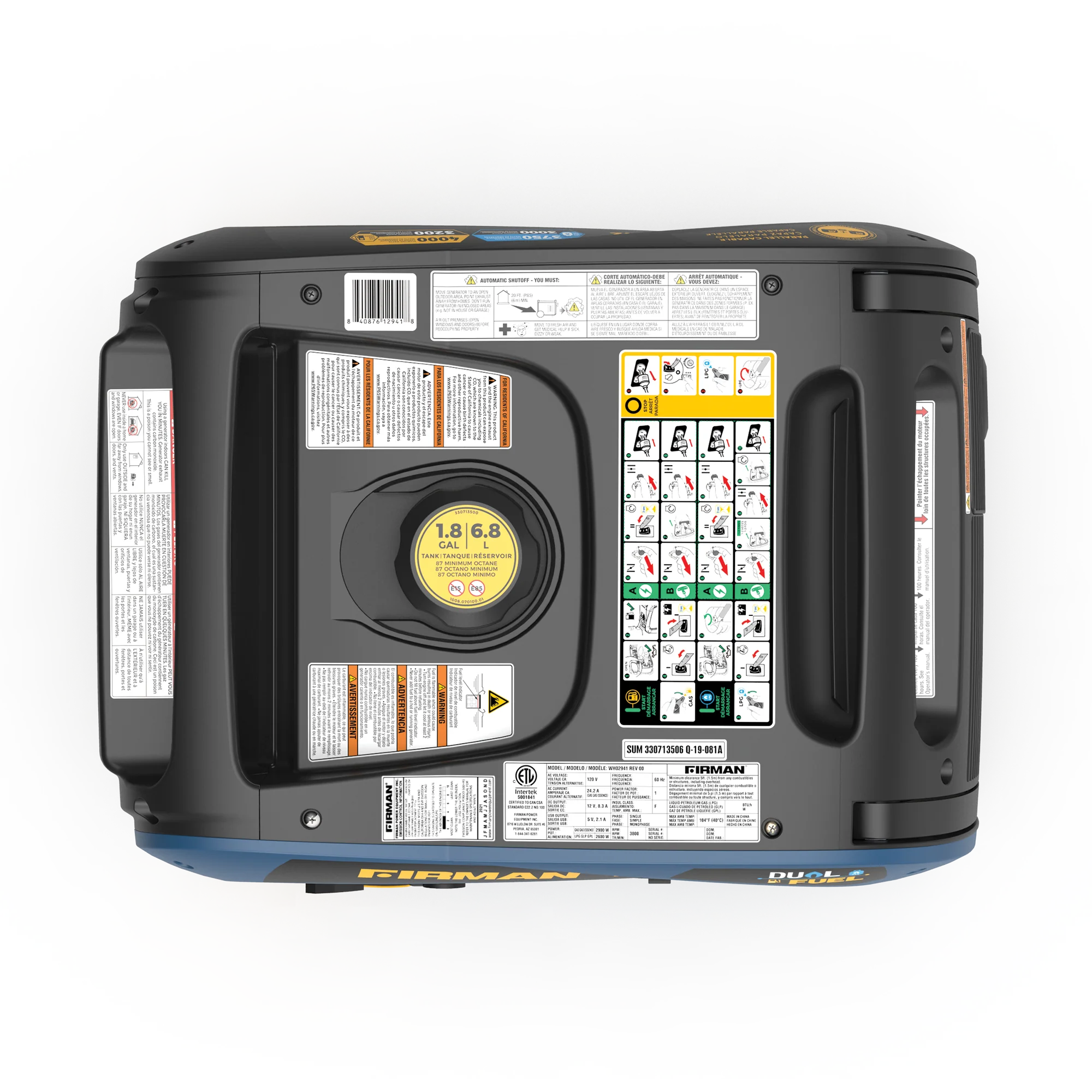 Dual Fuel Inverter Portable Generator 4000W Electric Start with CO ALERT - Image 14
