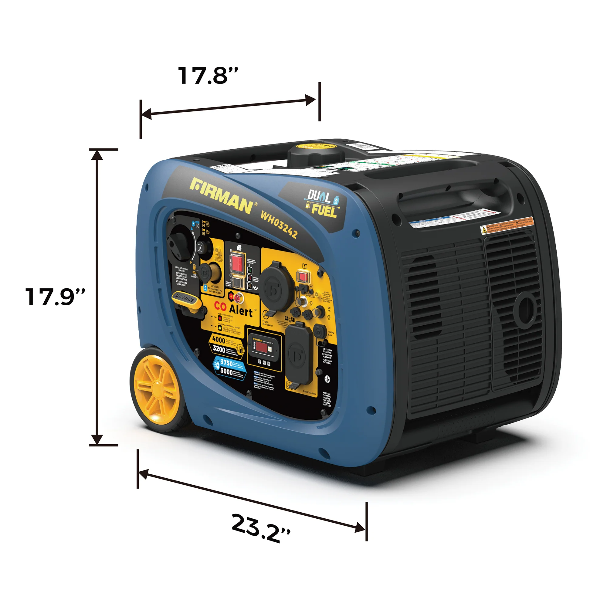 Dual Fuel Inverter Portable Generator 4000W Electric Start with CO ALERT - Image 6