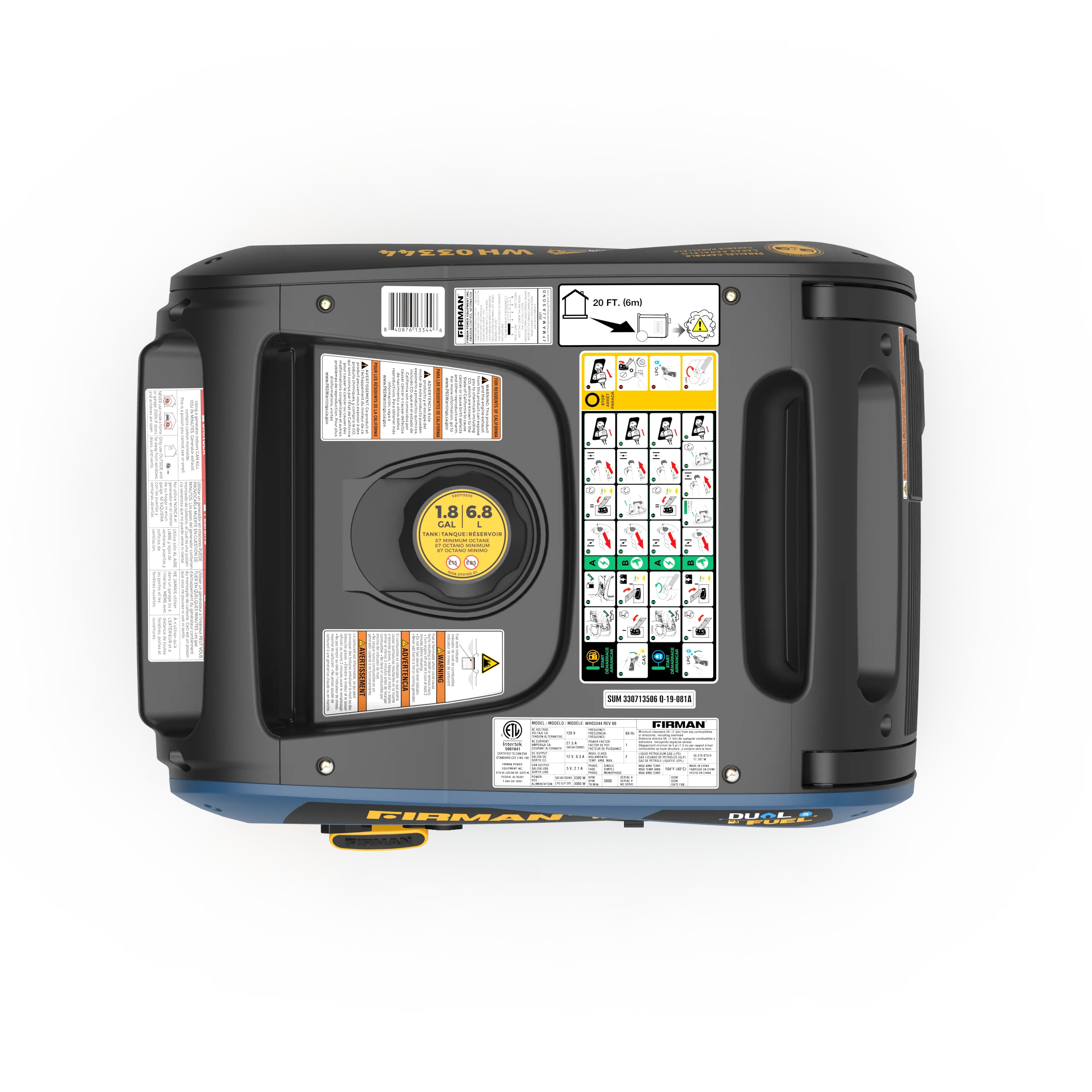 Dual Fuel Inverter Portable Generator 4125W Electric Start - Image 12