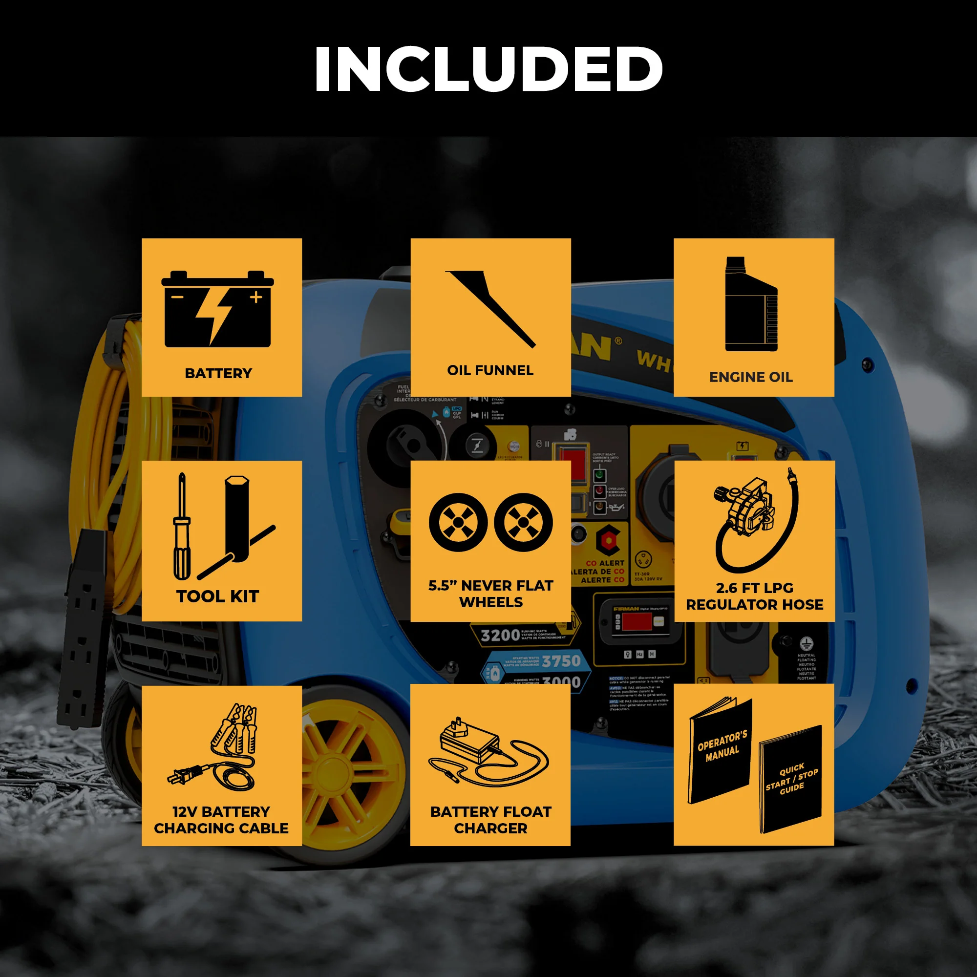 Dual Fuel Inverter Portable Generator 4000W Electric Start with CO ALERT - Image 4