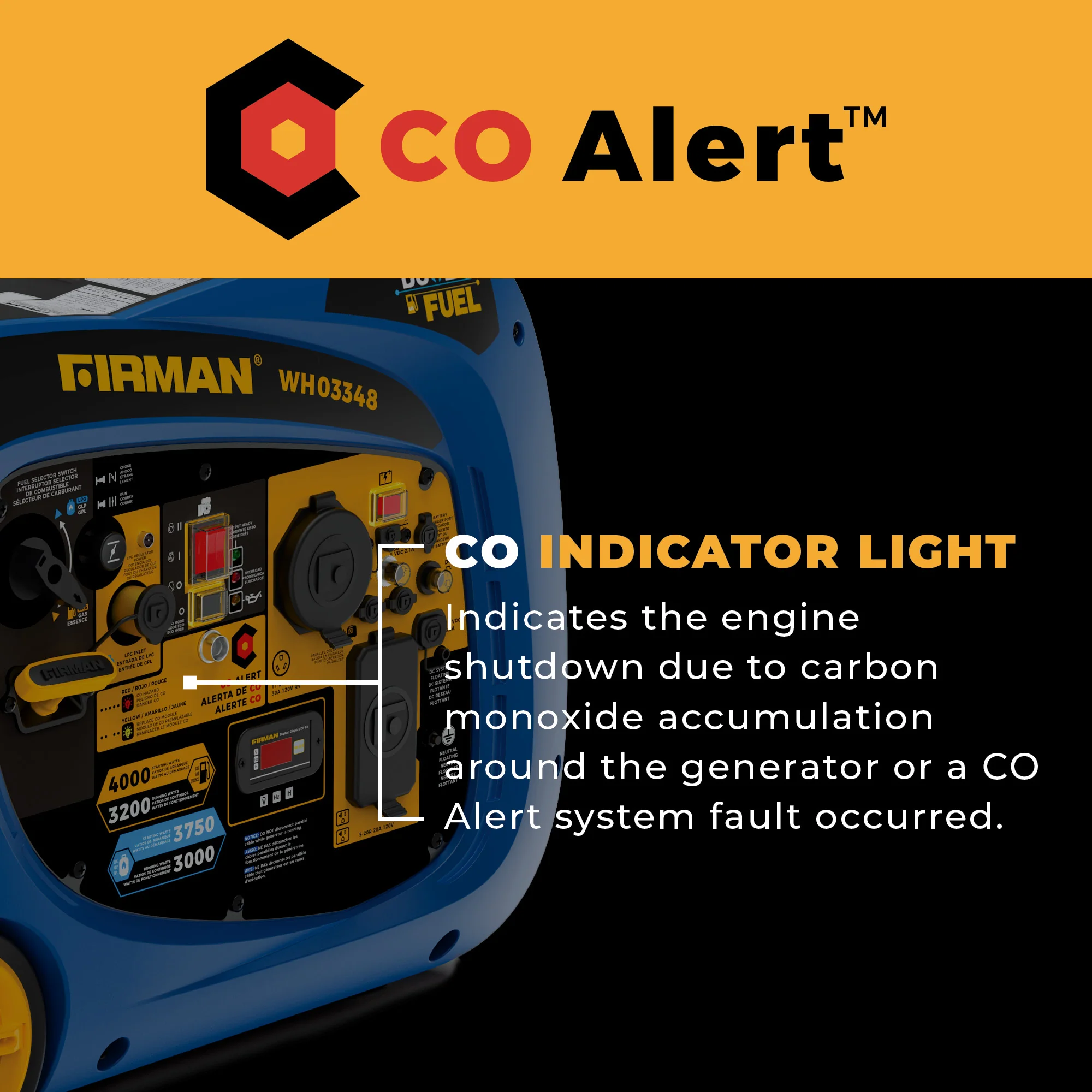 Dual Fuel Inverter Portable Generator 4000W Electric Start with CO ALERT - Image 6