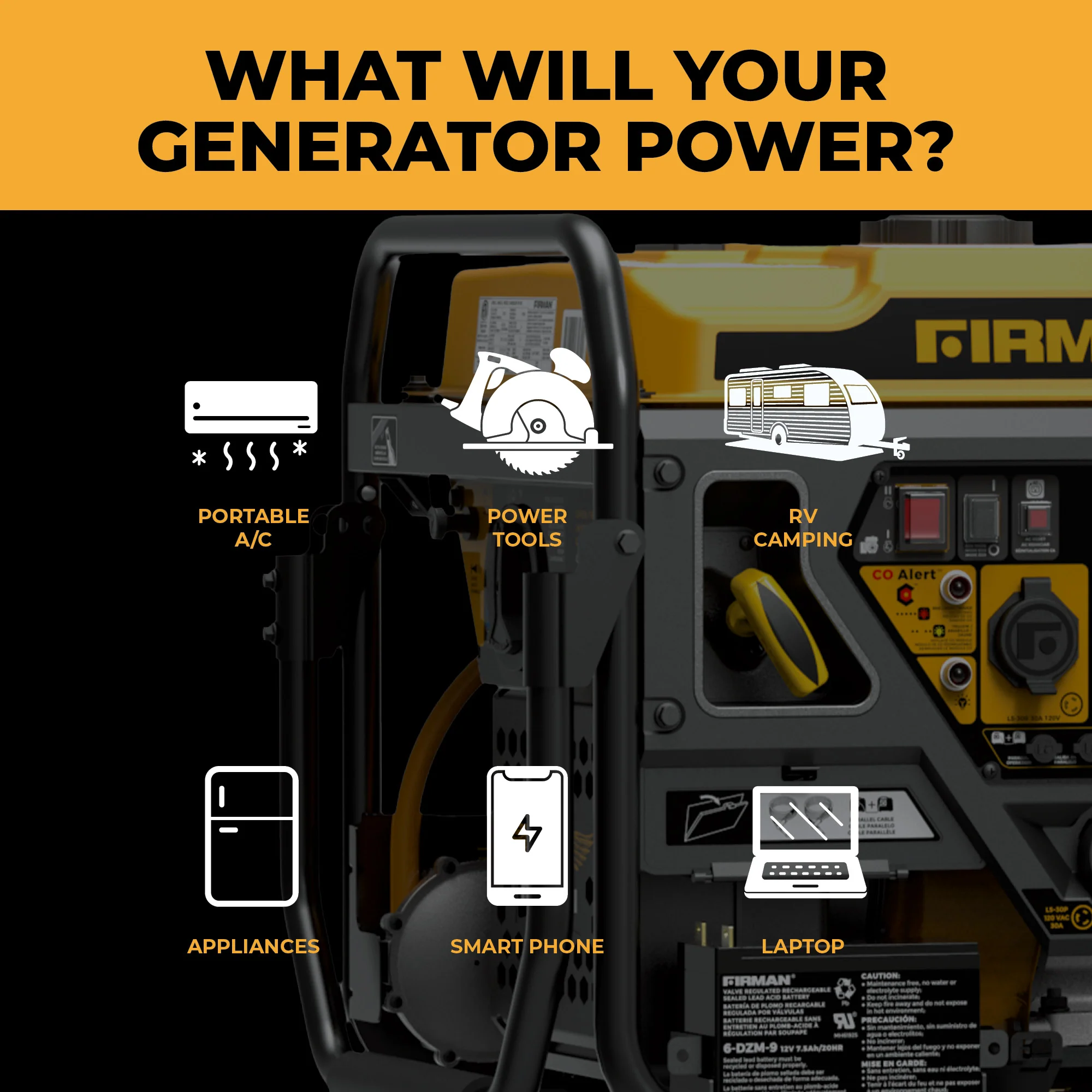 Dual Fuel Open Frame Inverter 4400W Electric Start with CO ALERT - Image 7