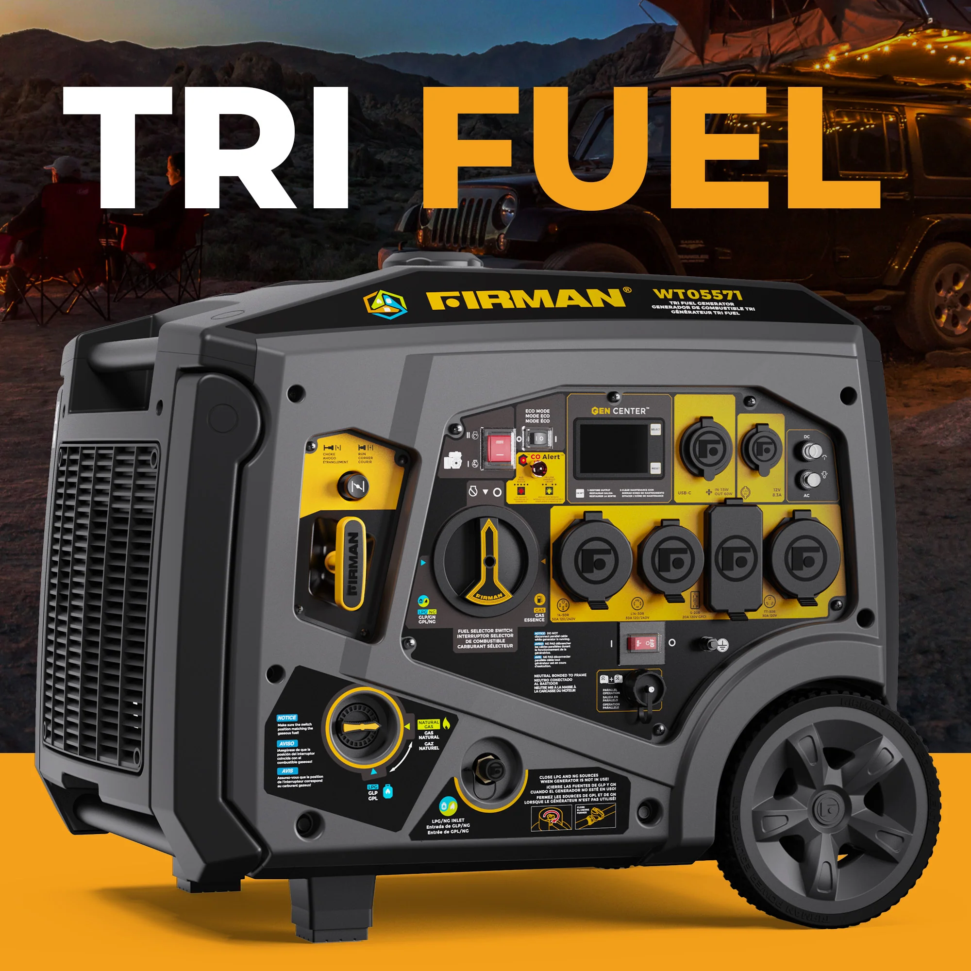 Tri Fuel Inverter Portable Generator 6850W Electric Start With CO Alert - Image 10