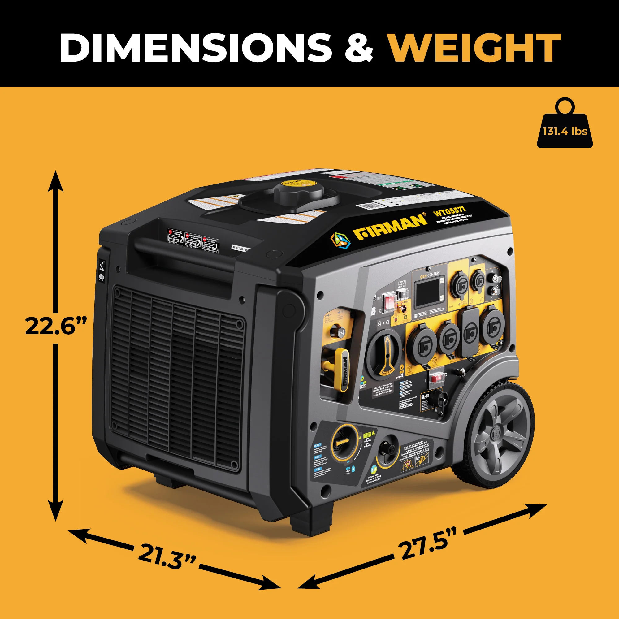 Tri Fuel Inverter Portable Generator 6850W Electric Start With CO Alert - Image 8