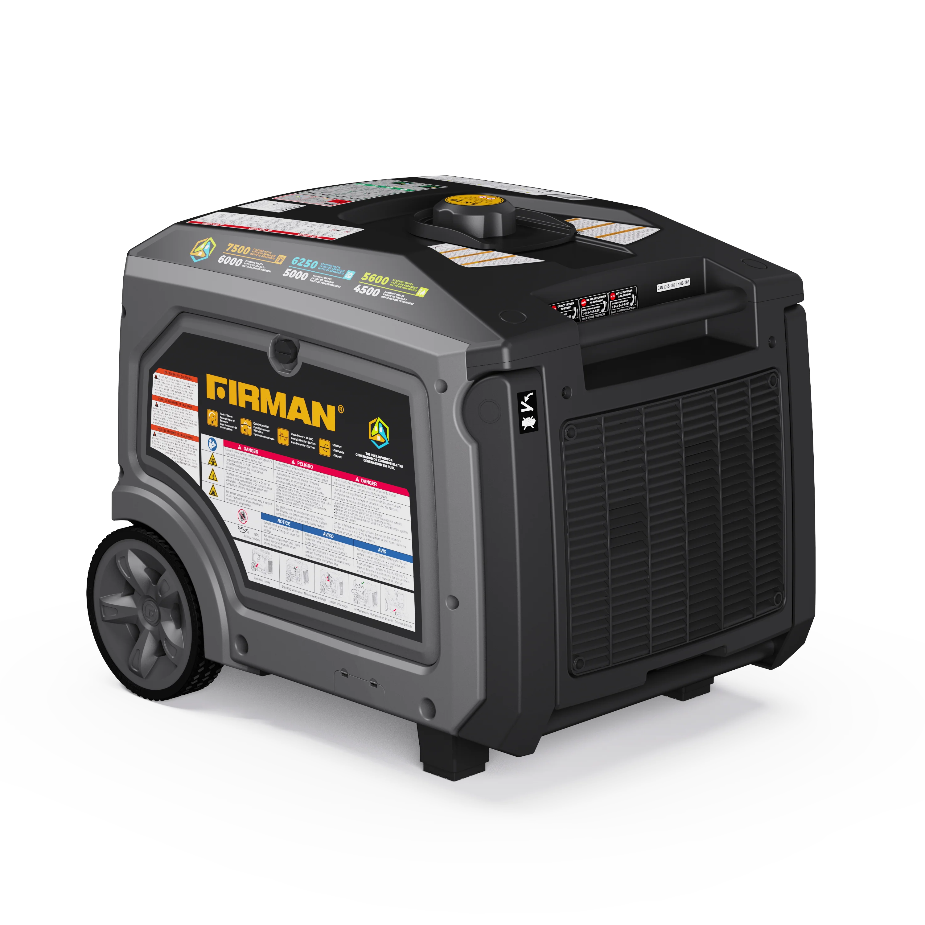 Tri Fuel Inverter Portable Generator 7500W Electric Start 120/240V Parallel Ready CO Alert - Image 9